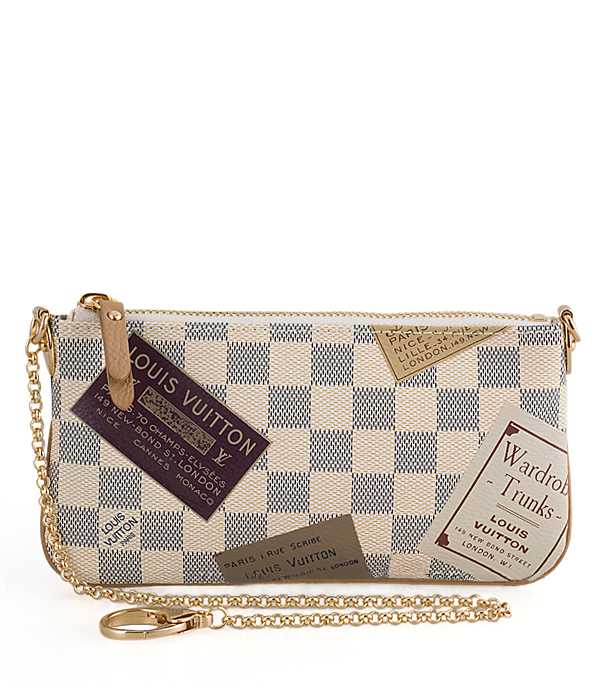 1:1 Copy Louis Vuitton Damier Azur Canvas Milla Clutch MM N63078 Replica - Click Image to Close